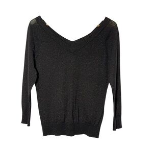 Apostrophe Wool Blend Sweater w Metallic Shimmer Size Womens M